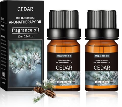 Zedernholzöl,Zedernholz Ätherisches Öl,Ätherische Öle Bio für Diffuser | 2x10ml Ätherisches Öl,Natürlicher Zedernholz,Aromatherapie, Luftbefeuchter, Massage,Hautpflege,Kerzenherstellung