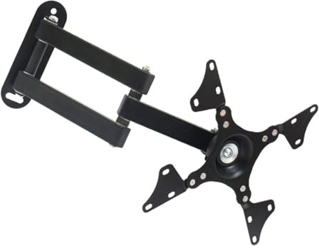 SHINEOFI Screen Rack Tv Wall Mount Bracket with Rotation and Extension Black Tv Support for Home Office and Commercial Use High Load Capacity Up to Space-saving Design
