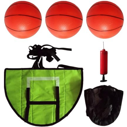 Mini-Trampolin-Basketballkorb für Dunking, Outdoor-Basketballständer mit 3 Bällen