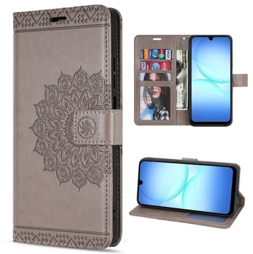 Handyhülle kompatibel mit Samsung Galaxy A17 / A26 | Klapphülle Schutzhülle mit Kartenfächer | Magnetverschluss Flip Case | Grau