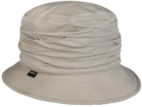 Seeberger Uni Sympatex Stoffhut Glockenhut Regenhut Damenhut Damen - mit Futter Herbst-Winter Herbst Winter - M (56-57 cm) hellgrau