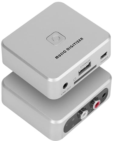 Aramox Musikdigitalisierer für Schallplatten/Kassetten, MP3 Konverter | Audiokonverter, Stereo, MP3, 128 kbit/s, Einfache Nutzung, Für die Digitalisierung von analogen Schallplatten