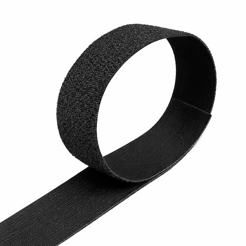 VELCRO Brand ONE-WRAP Rouleau de ruban adhésif dos à dos, noir, réutilisable, pour gestion et regroupement de câbles, standard 25 mm, 50 mm, extra large 107 mm (25 mm x 1 m)