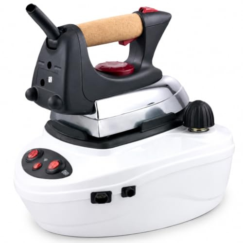 BAKAJI Ferro da Stiro a Caldaia DB8550 Potenza 2000W, Stirella con Capacità Serbatoio 700 ml e Generatore di Vapore, Pressione 3,0 bar, Impugnatura Ergonomica in Sughero, Regolazione della Temperatura