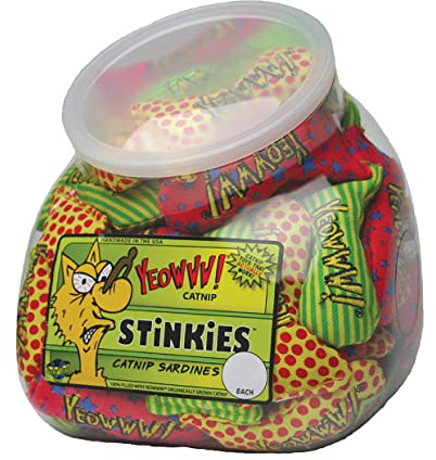 YEOWWW Fishbowl of Stinkies with Catnip Cat Toy,clear