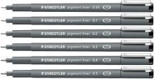 10 X STAEDTLER Pigment Liner MARSGRAPHIC 0,7 schw. 308 07-9