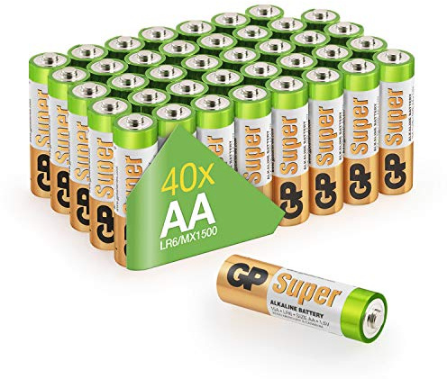 GP Batteries LR06 1.5 V SUPER Alkaline Multipacks Mignon AA Battery (Pack of 40)
