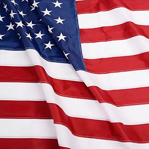 Anley EverStrong Series Amerikanische US-Flagge 6x10 Fuß, strapazierfähiges Nylon – bestickte Sterne und genähte Streifen – 4 Reihen mit Verschlussnähten – USA-Bannerflaggen mit Messingösen 6x10 Ft