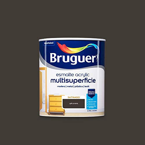 Bruguer Acrylic Multisuperficie Esmalte al agua Satinado Gris Arena 750 ml