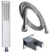 DELUXE Hochwertiges Dusch - Set mit 200 cm Schlauch und Brausehalter/aus Messing/Hochglanz verchromt/Handbrause/Duschbrause/Brauseschlauch 2 Meter/Stabbrause/massiv/modern