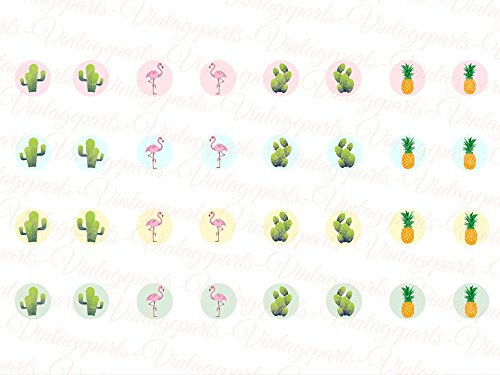 Vintageparts Motivbogen Summer für Cabochons verschiedener Größen rund 10 mm
