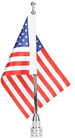 e-most USA Fahnenstange Halterung + 6 x 9 Flagge Kit verstellbar für Harley Davidson Honda Goldwing CB VTX CBR Yamaha