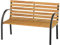 Outsunny Gartenbank Sitzbank Parkbank 2-Sitzer Garten Stahl+Kiefernholz Natur B122 x T60 x H83 cm