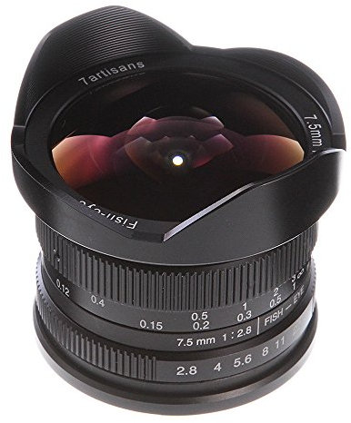 7artisans 7.5mm F/2.8 Grandangolo fisheye obiettivo MF Messa a fuoco manuale Per Canon EOS EF-M Montare M M2 M3 M5 M6 M10 M50 M100 Fotocamera Dslr