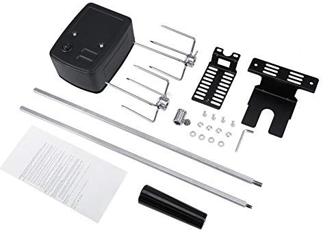 Fdit Universal-Drehspieß-Set für Grill, Grillgabel aus Edelstahl mit Elektromotor