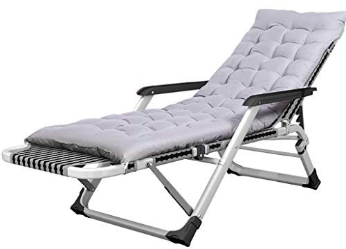 LHNLY-Liegen Liegenauflage für Sonnenliege Hoch Senioren mit Kissen Saunaliege Auflage Extrabreit Deckchair Liege Gartenliege Liegender Recliner Relaxliege für Balkon Wohnzimmer, Grau