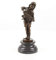 Bronzefigur Skulptur Figur Deko Junge mit Ziehharmonika 24,5 cm