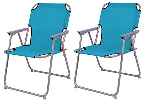 2'er Set Campingstuhl Faltstuhl Stoff Oxfort Klappstuhl Anglerstuhl Regiestuhl Angelstuhl Metall B 53 x T 46 x H 74 cm, Farben:Petrol