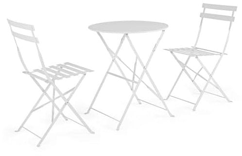 Weißer Bistrot Gartenset Bizzotto Tisch und Stühle