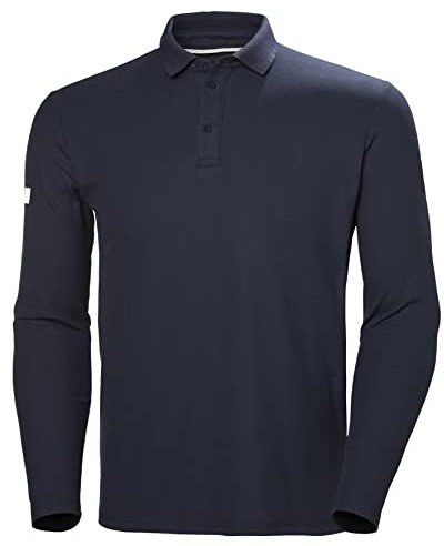 Helly Hansen Mens Crewline Long Sleeve Polo, M, Navy