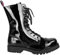 Alpha Rangers 10-loch Boot, Ranger Festival Army Gothic, Leder Springerstiefel, Lack Patent Schwarz 5015, UK 10 / EU 44