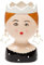Baroni Home Vaso Decorativo in Ceramica Dipinta a Mano per Fiori e Piante, da Interno e da Esterno, Girl Coroncina Bianca, 12x11x20 cm