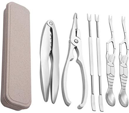 1ensemble Set Outils Acier Inoxydable Pour Crabe Et Fruits De Mer Avec Étui Accessoires Ergonomiques Pour Ouverture De Homard Et Noix Pour Famille Et Amis