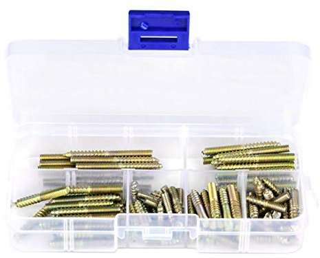 Dübelschraube, 110 Stück M4 Dübelschraube Holzbearbeitung Möbelverbinder Doppelendschraube Stockschraube Für Hängeschrauben Anschluss Für Möbel Holzarbeiten- 4 X 16/20/25/30/35/40 Mm