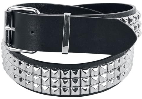 Black Premium by EMP Unisex Schwarzer dreireihiger Nietengürtel 105 cm