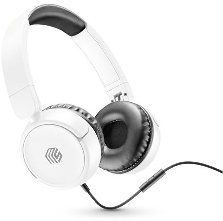 Music Sound - Color - Cuffie a Filo dotate di Connettore USB-C - Padiglioni Auricolari Extra Morbidi - Design Girevole e Pieghevole - Microfono - Bianco