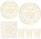 Crisky Gold Bridal Shower Napkins Plates Cups Set for Bride Wedding Engagement Bachelorette Party Decorations Supplies, Disposable Tableware Set of 24 (9 & 7 Plates, Luncheon Napkin, 9oz Cups)