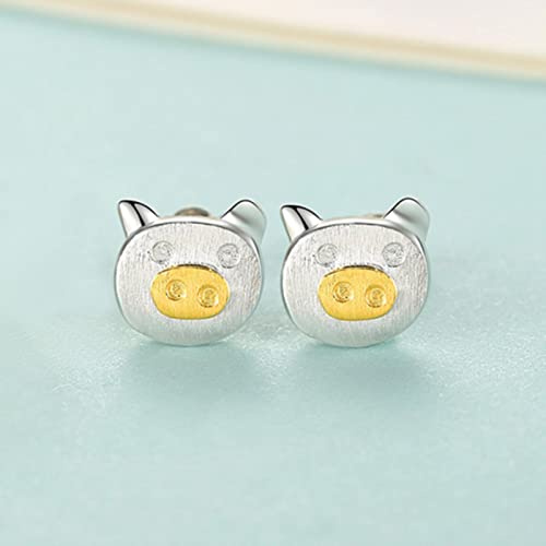 Lovely Brush Echt 925 Sterling Silber Schwein Ohrstecker Für Frauen Edlen Schmuck Tier Geschenk