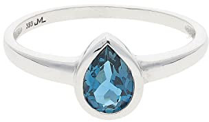 Juwelmalux Ring 333/000 (8 Karat) Weißgold echter Blautopas London Blue JL39-07-0443 52