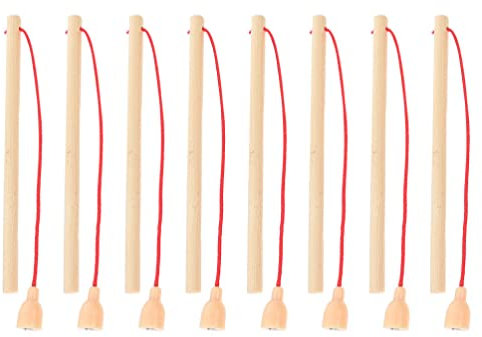 TOYANDONA 8pcs Wooden Magnet Poles Fishing Rod Cat Teaser Wand Toy for Girl Boy Kids Magnetic Fishing Games Pool Activity Accessory,14.8X0.7X0.7CM,ZB835T80499XC