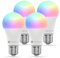 4er Set E27 10W RGB+CCT Wi-Fi Smart LED-Lampe 806 Lumen Leuchtbirne Glühbirne Leuchtmittel Alexa-Glühbirnen Smartlampen mit Farbwechsel Smart Home Lampen