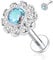 AROWRO 16G Labret Tragus Monroe Schmuck Opal CZ Lippenringe Daith Ohrstecker Lippe Medusa Piercing Helix Knorpel Ohrring G23 Titan 8mm Silber Innengewinde