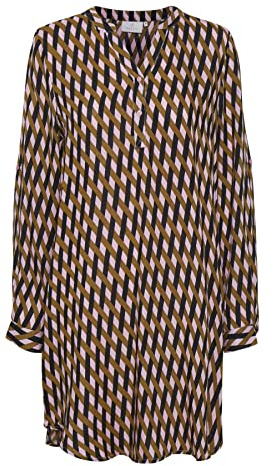 KAFFE dam Kaffe damtröja Tunic med Roll Up Sleeves överdimensionerad lång blus Casual klänning