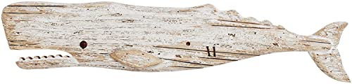 Rustikale nautische Dekoration Holzwal hängende Wanddekoration Holz Wal Dekorationen Strandkunst Ornament Wal Meer Thema Heimdekoration Holz Skulptur Wal 74,9 cm L