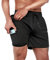 Ineepor Herren Badehose Mit Kompression Und Innenhose - Board Shorts 2 in 1 Mit Reißverschlusstasche, Kurz, Schwarz, 3XL
