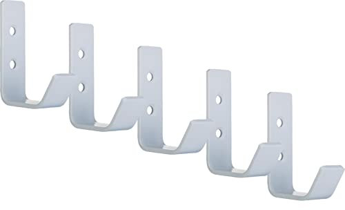 SOTECH 5 x Kleiderhaken Loxten 60 x 20 x 45 mm weiß, Garderobenhaken aus echt Edelstahl, Wandhaken mit 3 mm Materialstärke, Jackenhaken mit abgerundeten Kanten