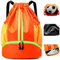 Hoseay Mochila Cuerdas Mujer con Compartimento de Zapatos y Bolsillo Mochila Deporte Impermeable Mochila Gimnasio Gran Capacidad Ligera Bolsas de Cuerdas para Deporte Natacion Fitness, Naranja
