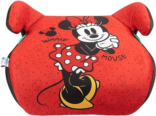 Tataway Disney Minnie Mouse seggiolino alzatina auto i-Size ECE R129. Rialzo bimbi 125-150 cm con grafiche di Minnie, seduta rossa, comodo e sicuro per ogni viaggio in auto
