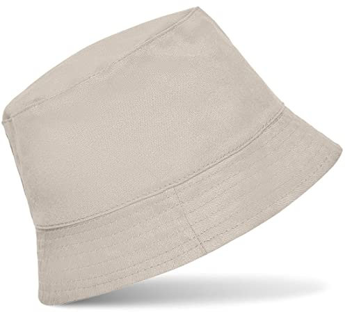 HatStar Baumwoll Fischerhut mit Krempe | Sonnenhut | Sommerhut | Gartenhut | Anglerhut | für Damen und Herren (sand)