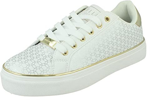 Elle Sport F7R240 Damen-Sneaker zum Schnüren, grob, flach, weiß, 37 EU