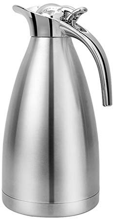 Caraffa per caraffa sottovuoto isolata da 2 Litri, caraffa Termica per caffè in Acciaio Inossidabile, caraffa Termica a Doppia Parete, ritenzione di Calore per 24 Ore, per tè, Bevande Calde (Colo