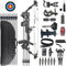 CENWTY 20-70 LBS Compoundbogen Set Erwachsene Bogenschießen Jagdbogen Bogenfischen Compound Bogen und Pfeil Set mit Zubehör für Jagd Zielschießen Praxis Linkshänder Rechtshänder (Schwarz Linkshänder)