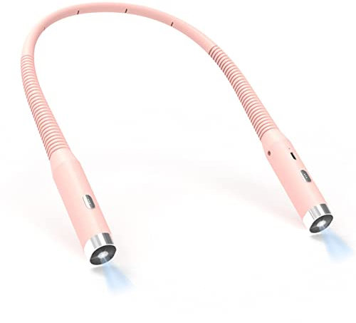 NaLoRa Lámpara de Lectura Led Recargable Luz de Cuello 3 Modos Hug Lámpara de Lectura Luz de Libro portátil Novedad Linterna Lámpara de Libro Luz de Noche Luz de Cuello Luces (Color : Pink)