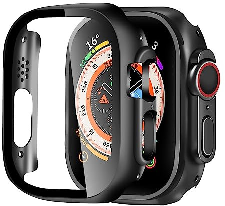 BELIYO Schutzhülle Kompatibel mit Apple Watch Ultra 2/Ultra/SE2/SE/9/8/7/6/5/4,Apple Watch Gesamtschutzhülle für Apple Watch Ultra 49mm schutzhülle(49mm,Schwarz