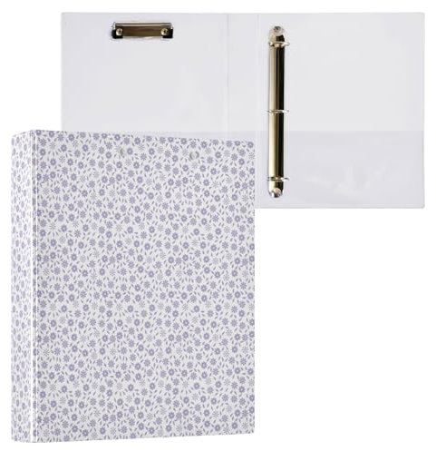 Simple Cute Small Purple Flowers Industrial 3-Ringe Binder with Pockets 1/2 Packs Assorted Binders 200 Sheets