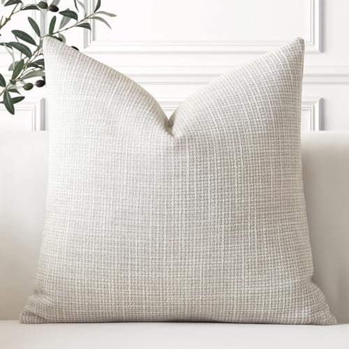 Artscope 1er Set Kissenbezug Einfarbig Wurfkissenbezug Leinen Kissenbezüge 40x40cm Moderne Dekokissen Kissenhülle Set Kissen Fall für Sofa Schlafzimmer Zuhause Dekor, Beige